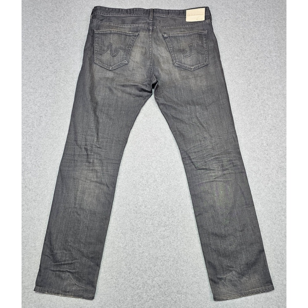 AG Adriano Goldschmied Jeans Mens 38x34 Gray Slim Straight Matchbox Distressed - Picture 9 of 16